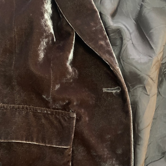 Vintage crushed Velvet Brown Women's Blazer - Picture 9 of 10